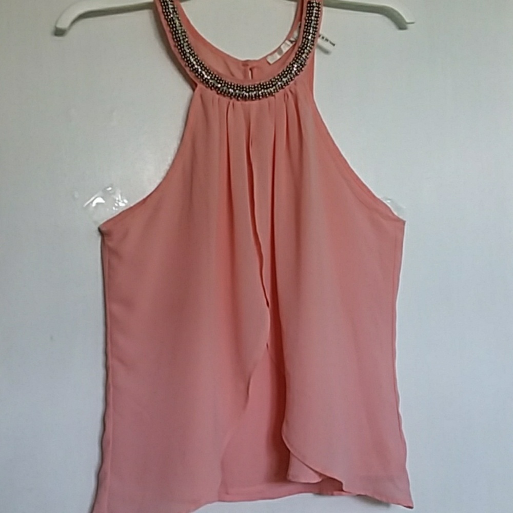 Chiffon flowing blouse.  Salmony pink.